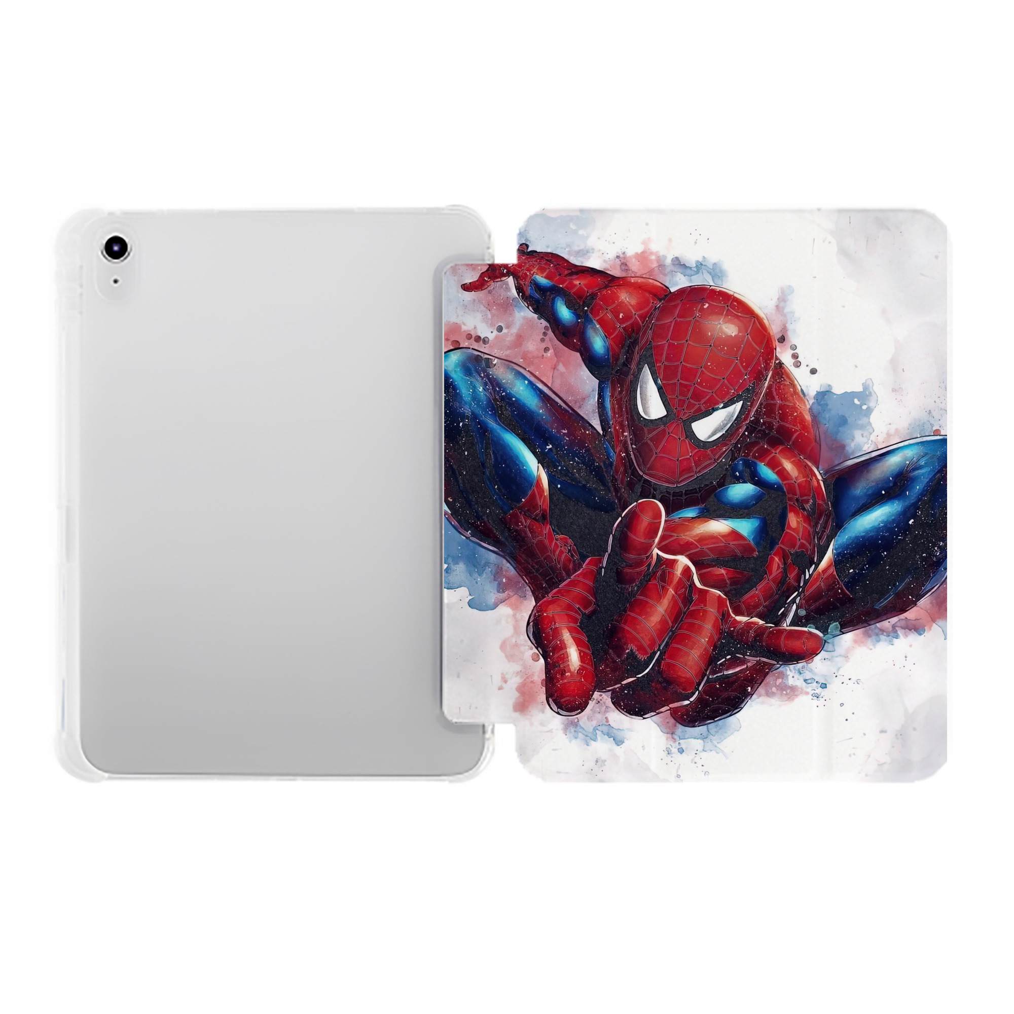 （画像用） Spider Man スパイダーマン IPad ケース ペン収納付き 三つ折りスタンド PUレザー×シリコン 対応機種9.5/10.5/10.9インチ